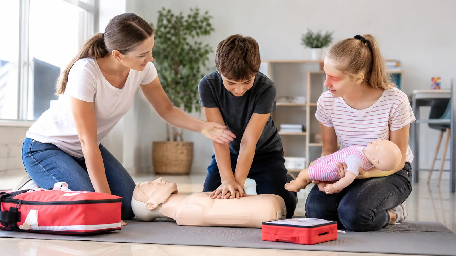 Young people participating in practical safety education
